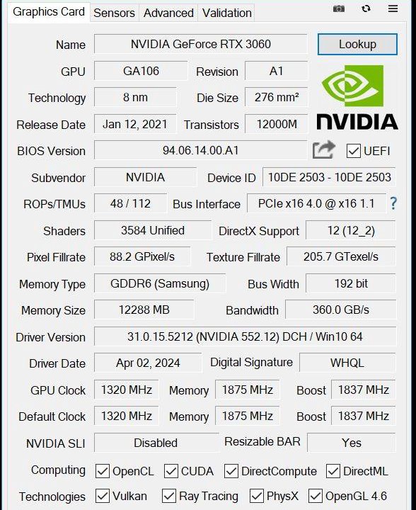 Видеокарта Palit nvidia GeForce RTX 3060 dual 12гб