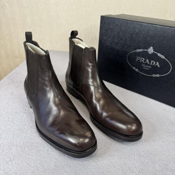 Женские кожаные ботинки Prada Milano оригинал