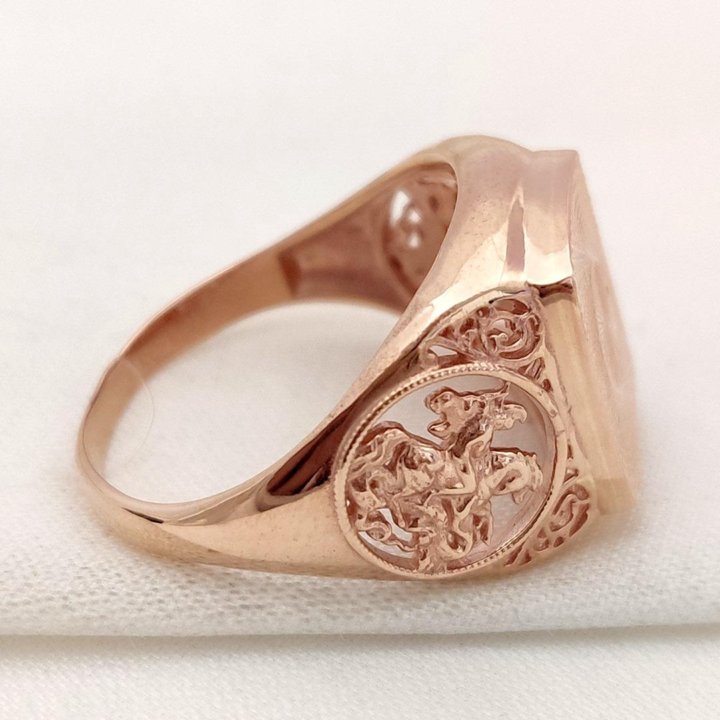 Золотое кольцо печатка герб Георгий Победоносец