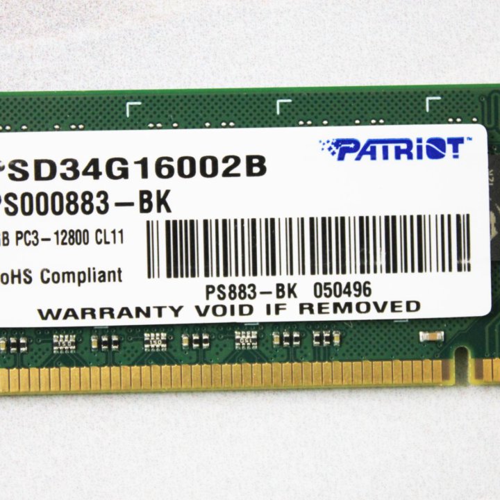 Оперативная память DDR3 4 GB 1600 MHz PATRIOT