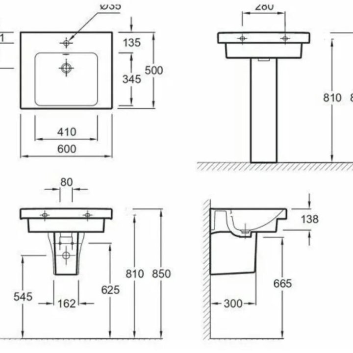 Раковина 60 см Jacob delafon Odeon E4778