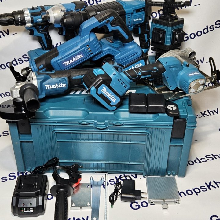 Набор аккумуляторных инструментов Makita 7в1