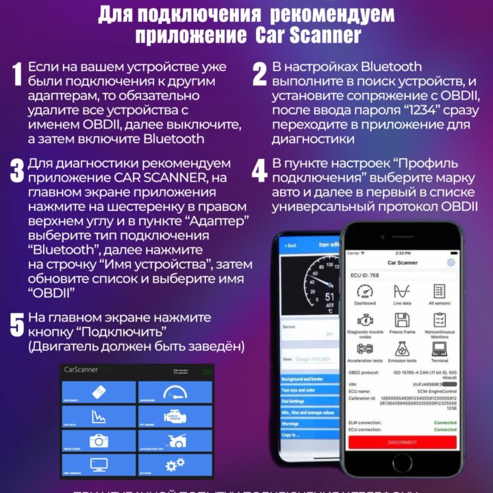 Автосканер obd 2 elm 327 v1.5