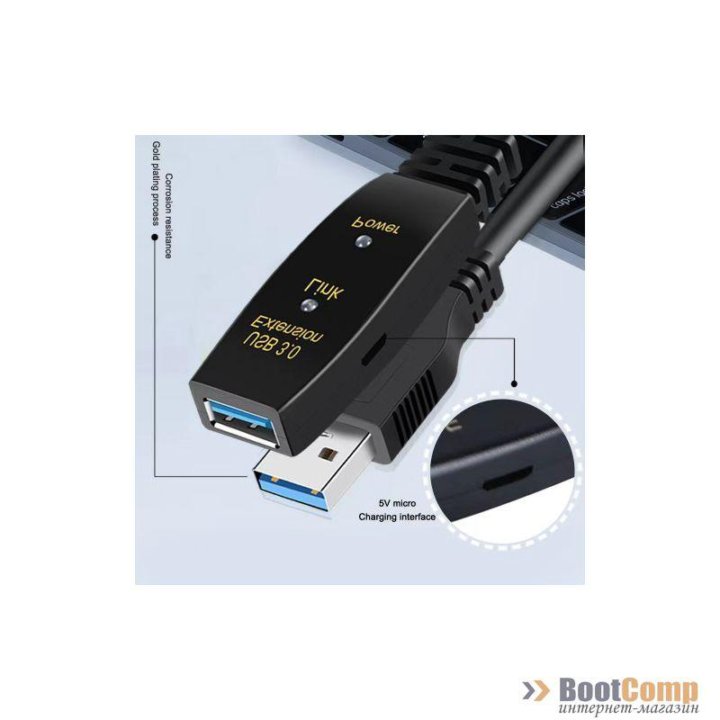 Удлинитель USB 3.2 Gen 1 AM AF KS-is (KS-776-10) 10 метра