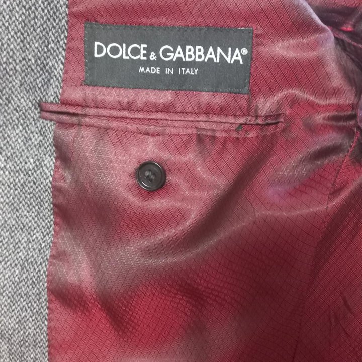 Пиджак шерстяной серый dolce & gabbana