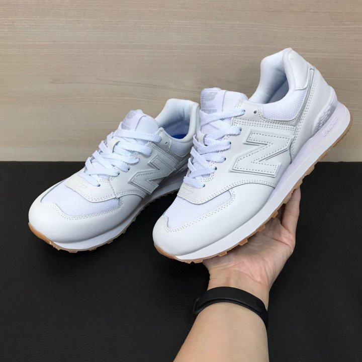 Кроссовки New Balance 574 кожаные белые