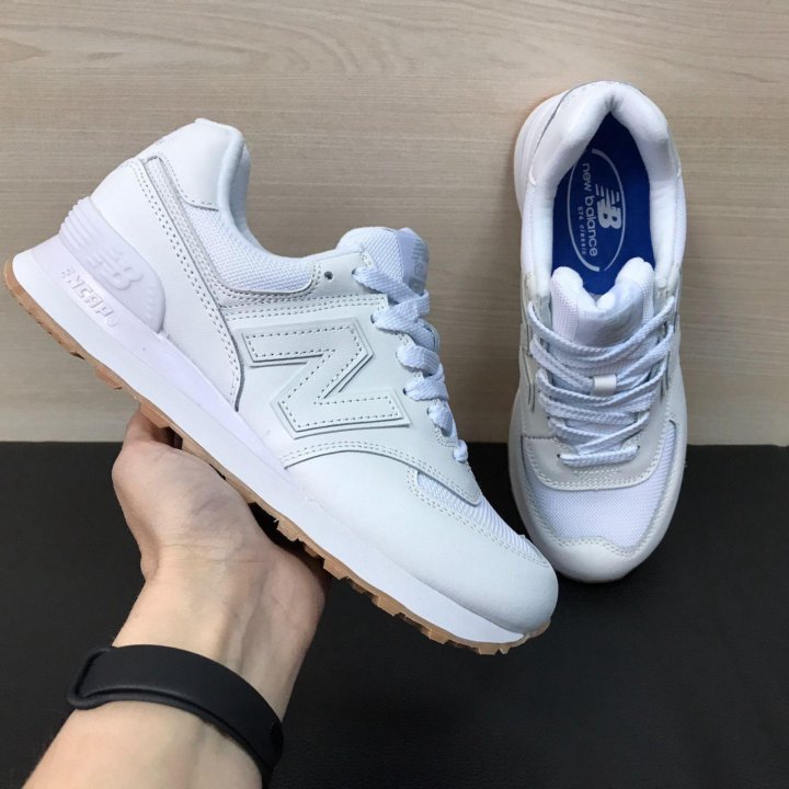 Кроссовки New Balance 574 кожаные белые