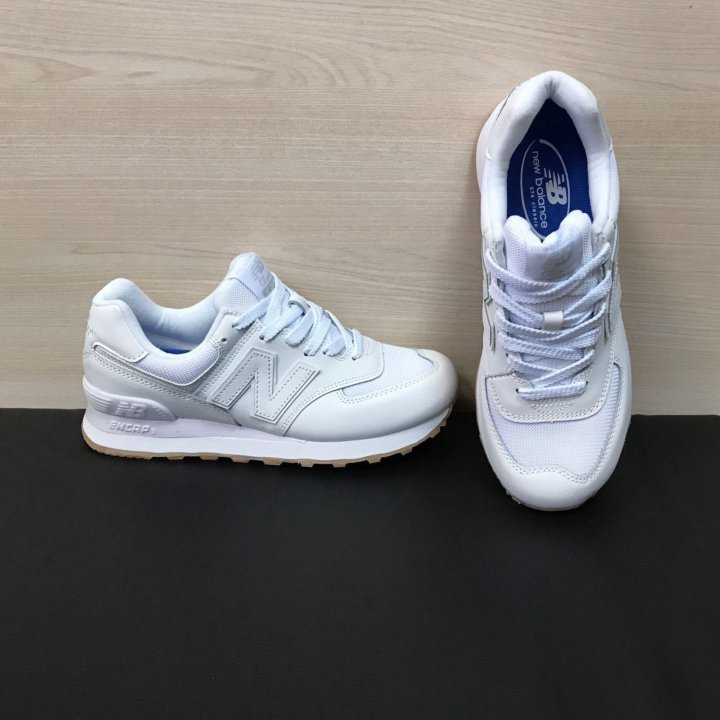 Кроссовки New Balance 574 кожаные белые