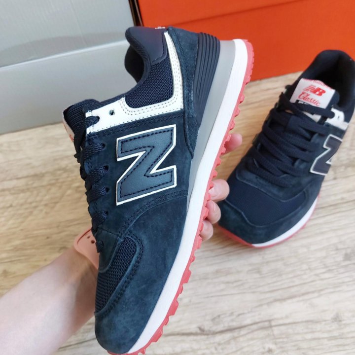 Кроссовки NEW BALANCE 574 синие замша