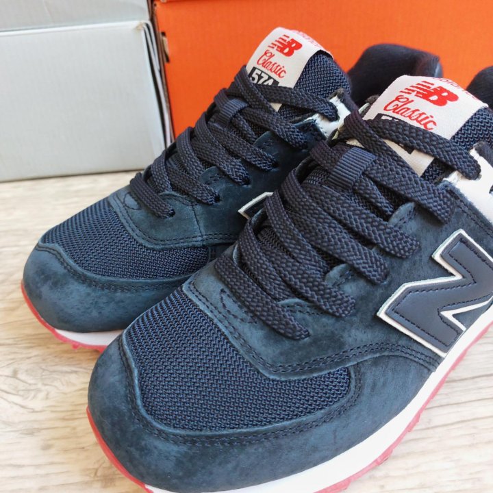 Кроссовки NEW BALANCE 574 синие замша