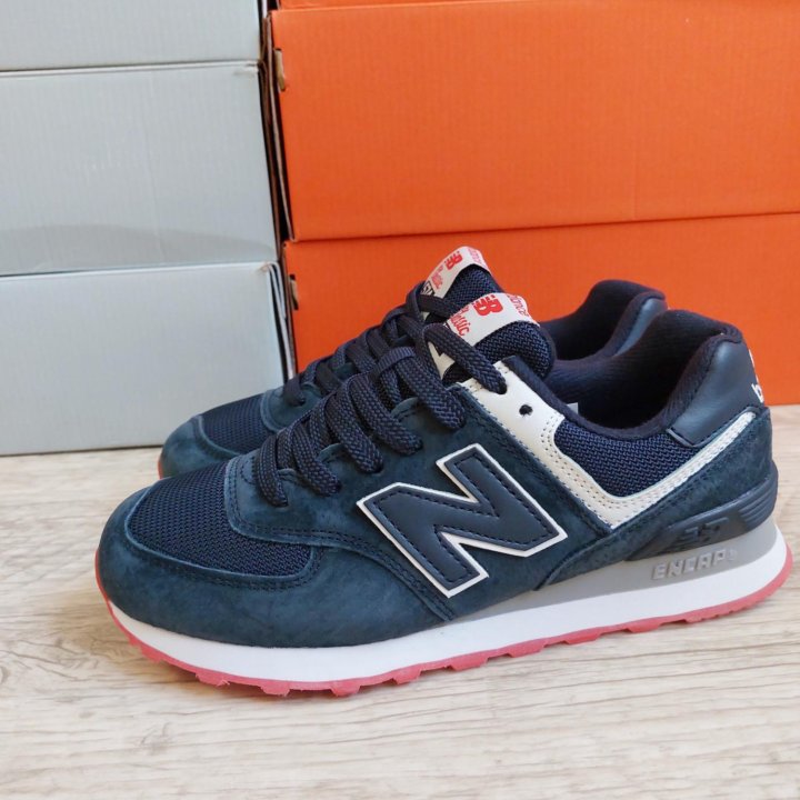 Кроссовки NEW BALANCE 574 синие замша