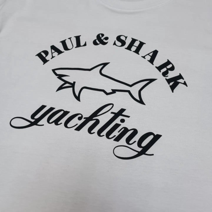 Большая белая футболка мужская Paul shark