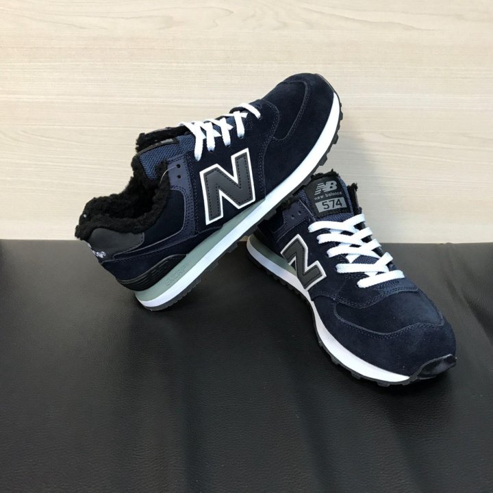 Кроссовки New Balance 574 зимние синие