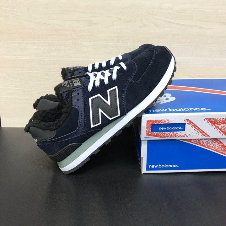 Кроссовки New Balance 574 зимние синие