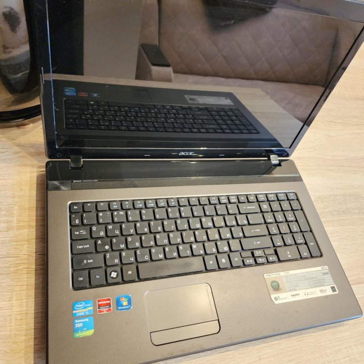 Acer 7750g, core i5, 8gb, SSD+HDD, 17