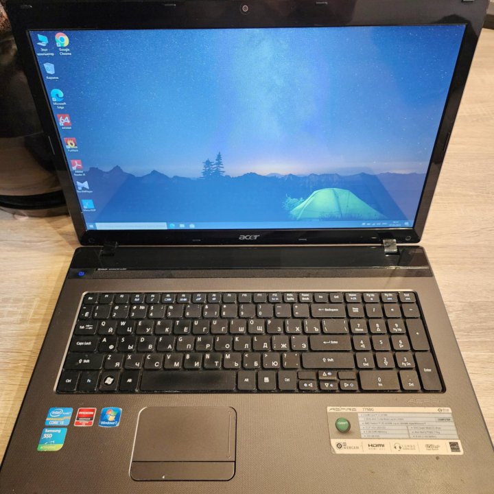 Acer 7750g, core i5, 8gb, SSD+HDD, 17