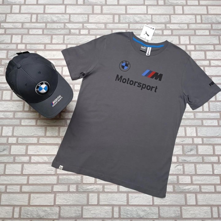 Темно серая футболка puma BMW Motorsport