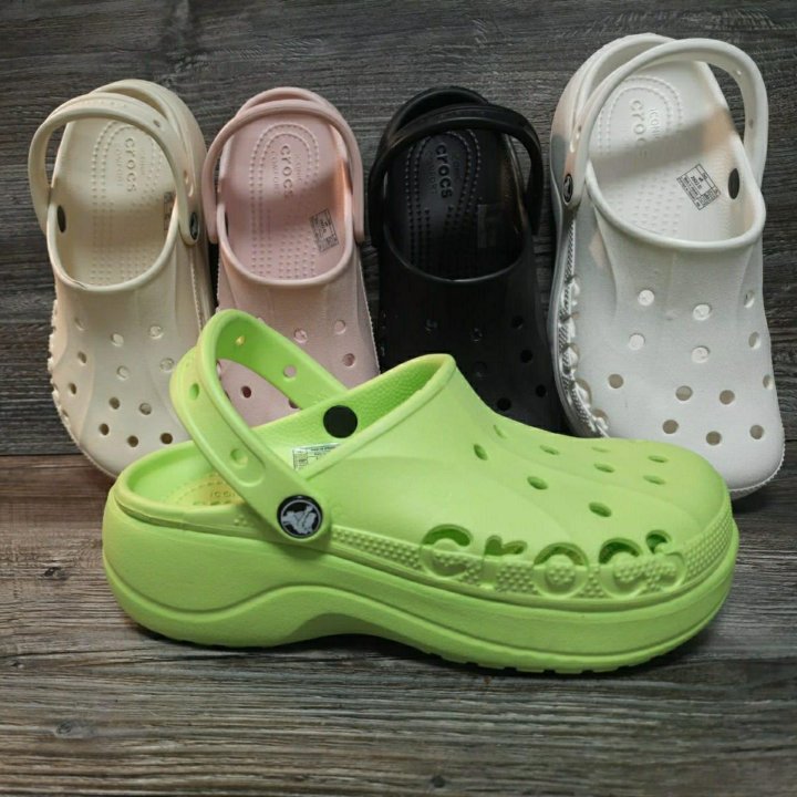 Crocs женские сабо платформа артикул 208392 салат