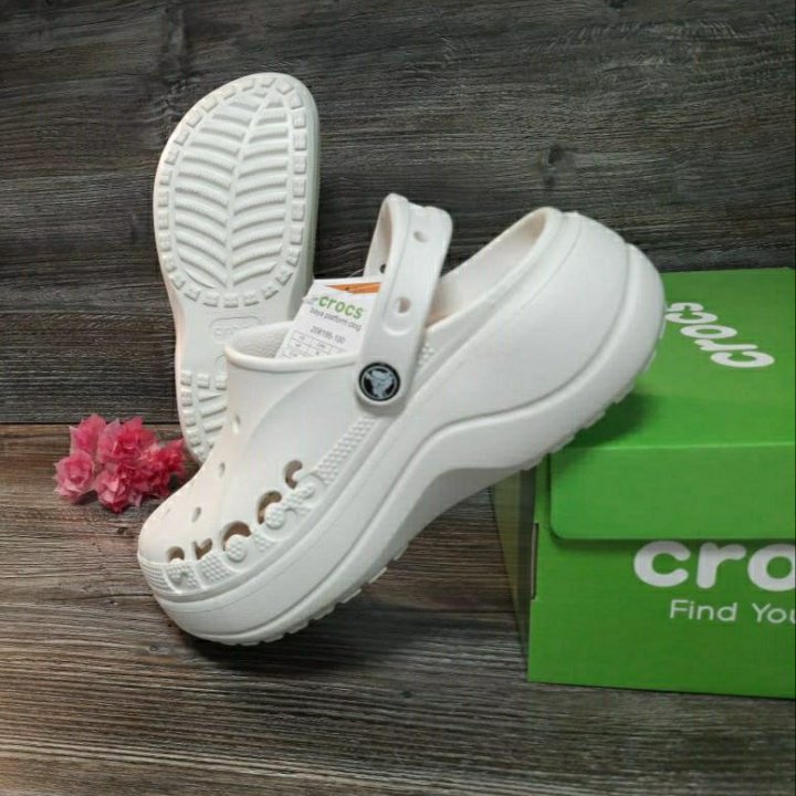 Crocs женские сабо платформа артикул 208186 белый