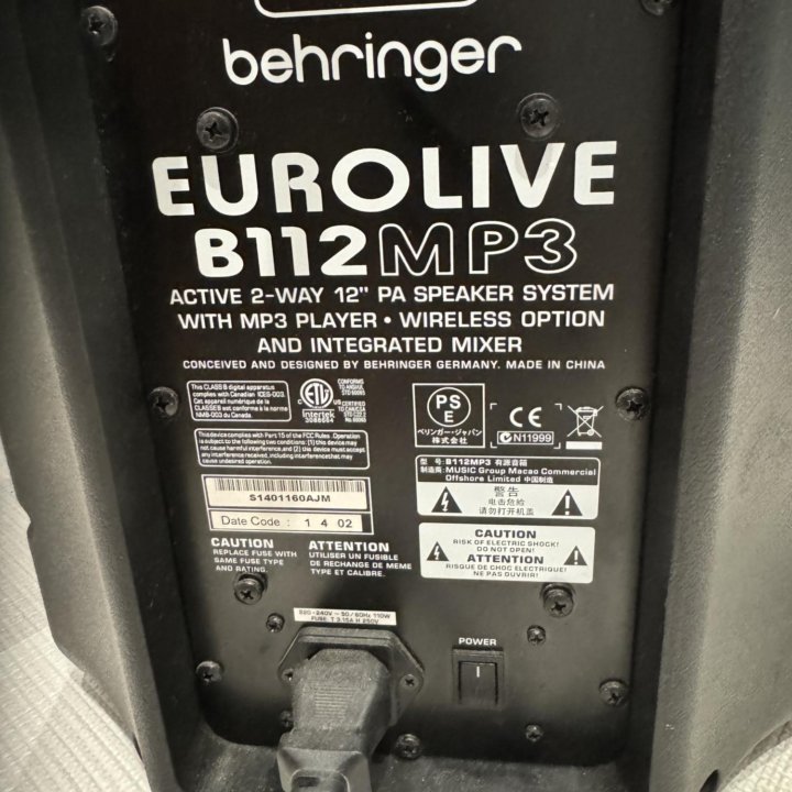 Акустическая колонка behringer eurolive b112 mp3