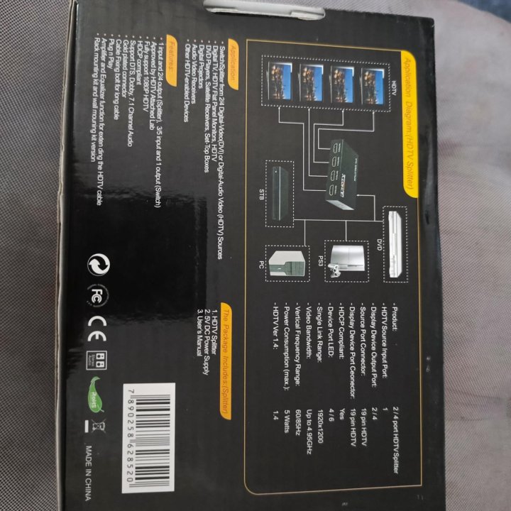 Разветвитель HDMI 1x2 HDTV SPLITTER