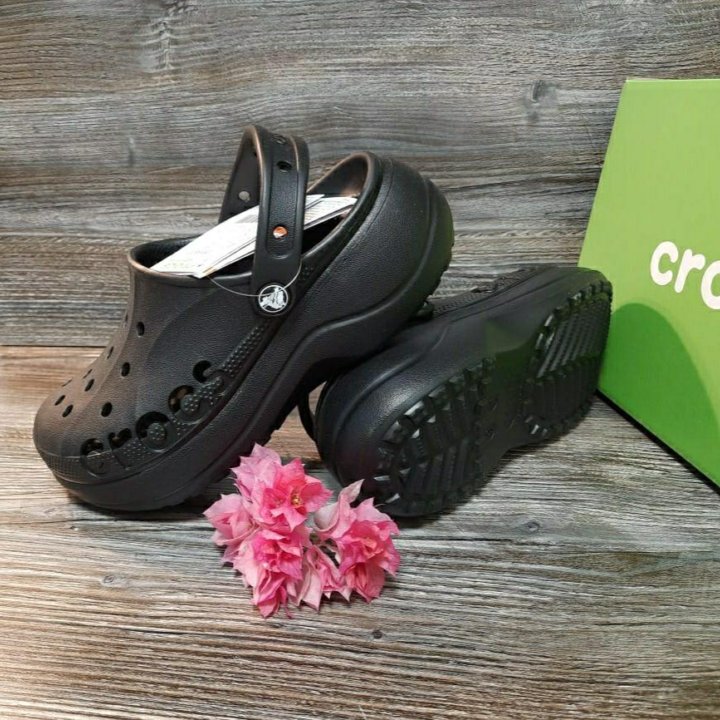 Crocs женские сабо платформа артикул 208186 черный