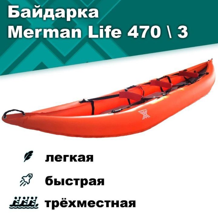 Аренда 2-3х местная байдарка Merman Life 430/470