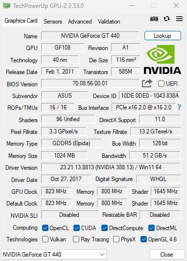 Asus GT440 1GB gddr5