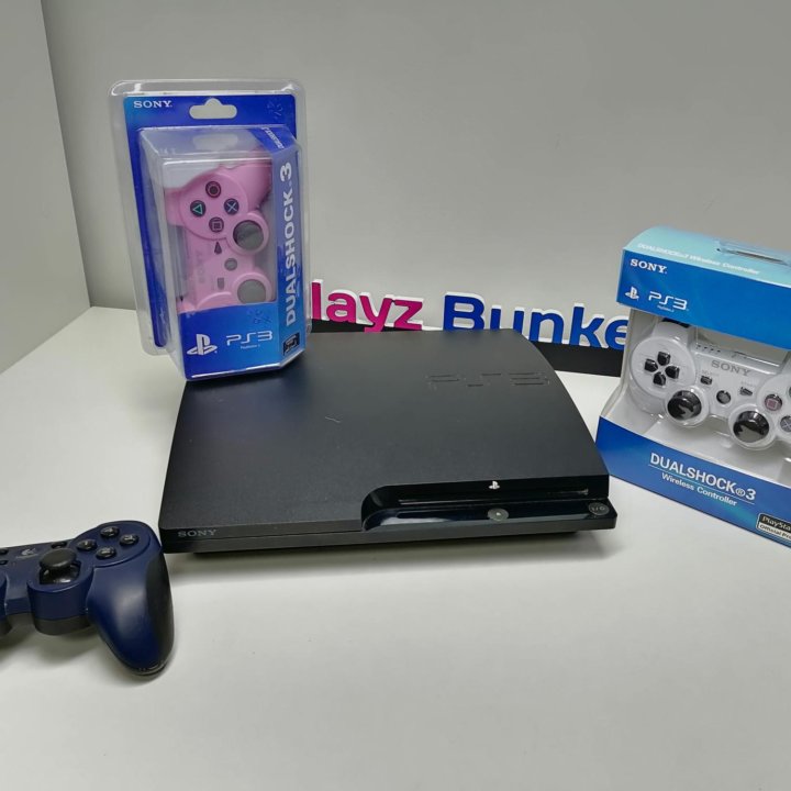 PS3 Slim +3джоя ,999игр