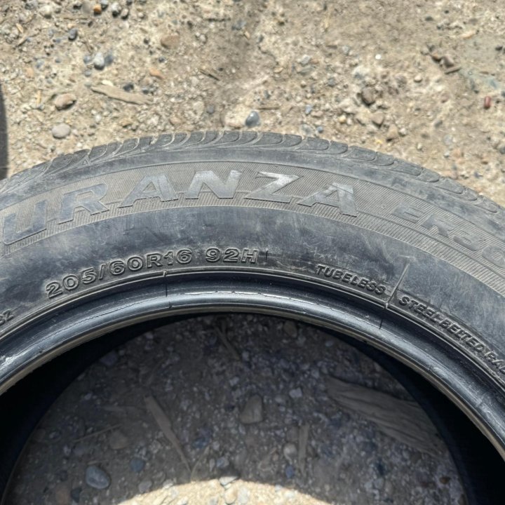 2шт. 205/60/16 BRIDGESTONE ЛЕТО