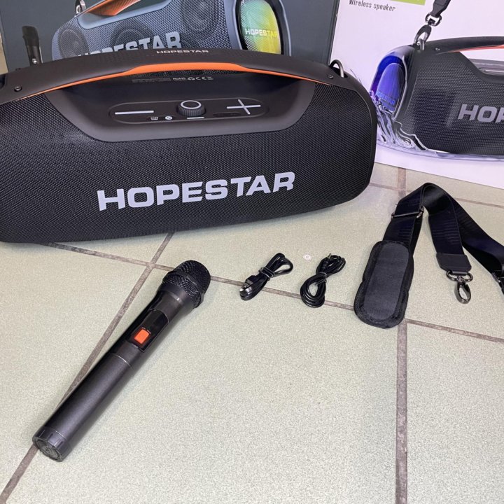 Блютуз колонка hopestar A60 100W с микрофоном