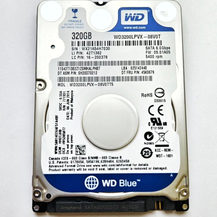 Жесткий диск для ноутбука WD SATA 320 GB