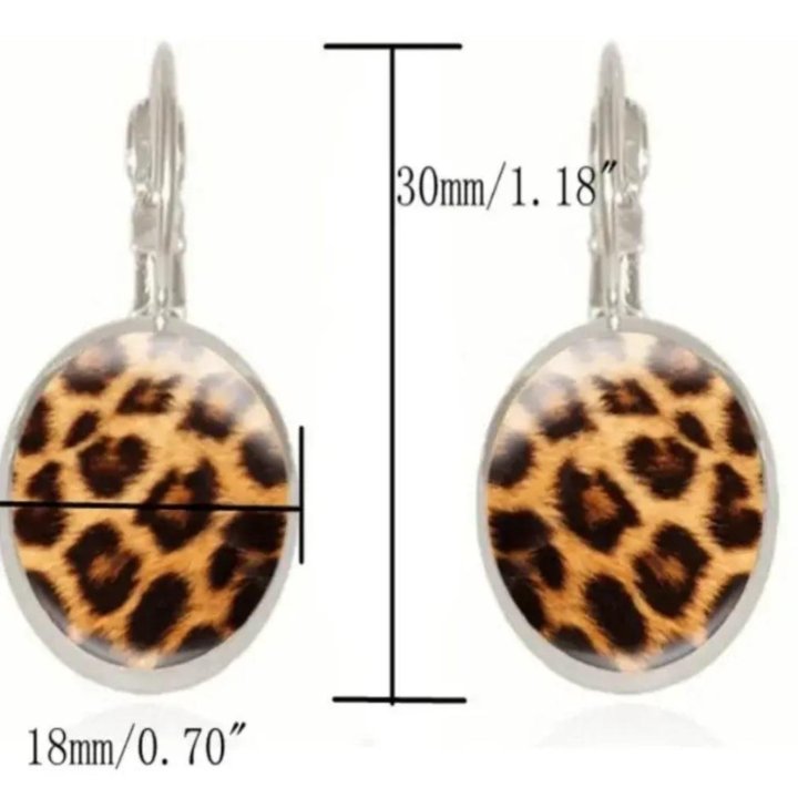 Серьги ❤️ принт Леопард 