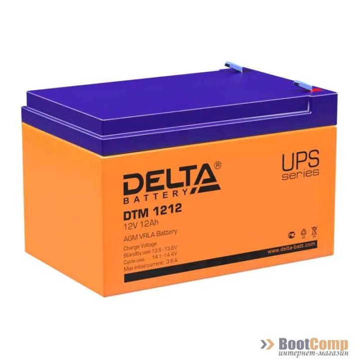 Батарея 12V/12Ah Delta DTM 1212 (12V 12Ah, клеммы F2)