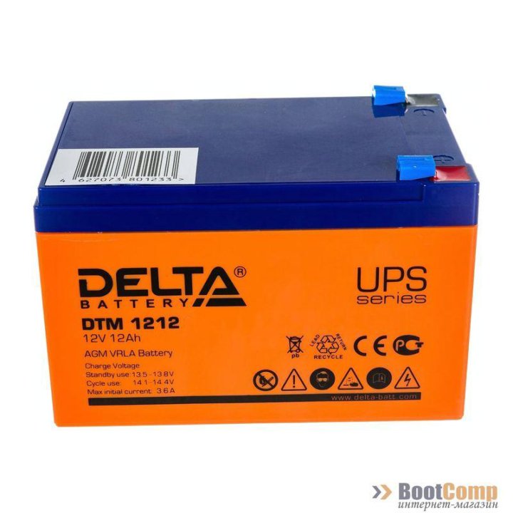 Батарея 12V/12Ah Delta DTM 1212 (12V 12Ah, клеммы F2)