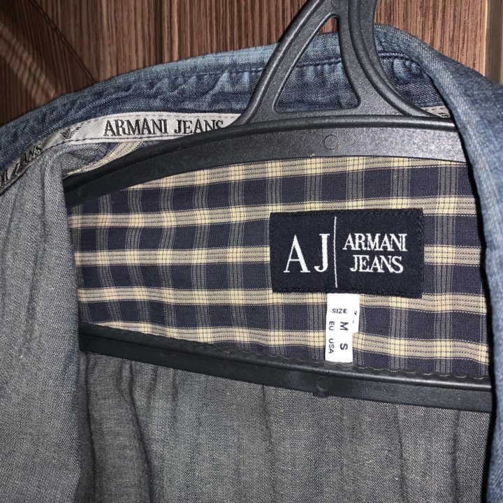 Armani мужская джинсовая рубашка