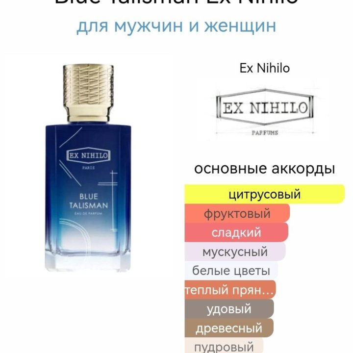 Blue Talisman Ex Nihilo парфюм тестер