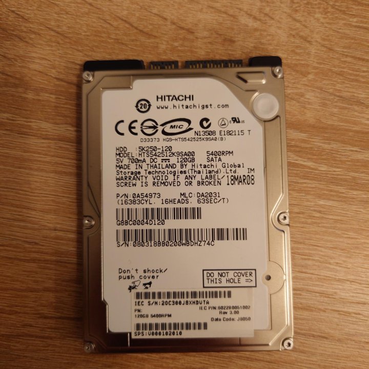 Жёсткий диск HDD для ноутбука 2.5 Hitachi 120 Гб