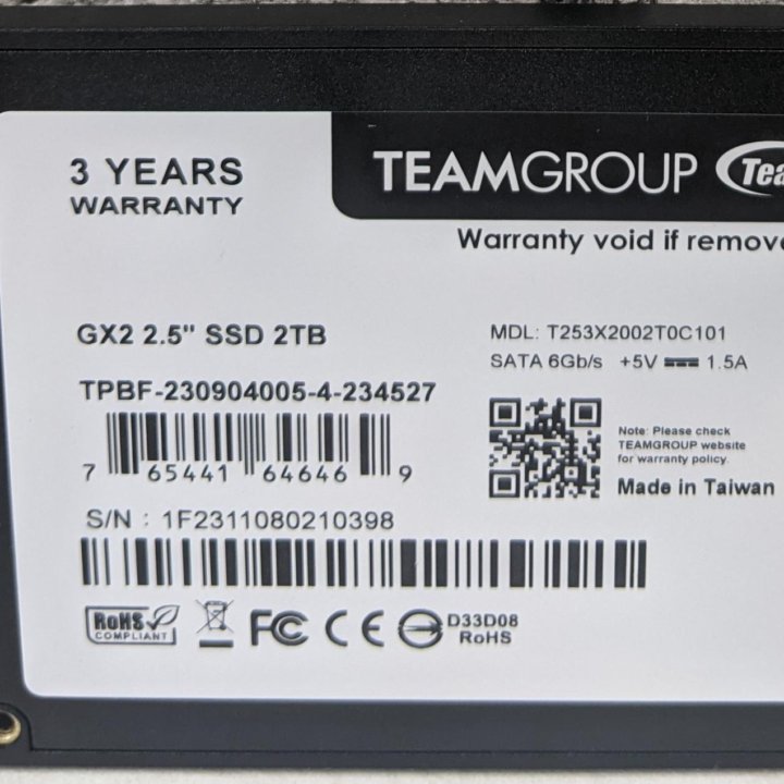 SSD Team Group GX2 2000G новый