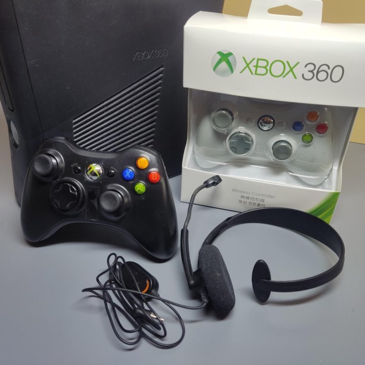 Xbox 360 250Gb+2 джоя+43 игры