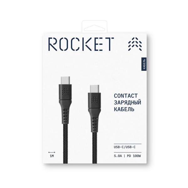 Кабель Rocket Contact USB-C/USB-C 1m 100W (RDC514BL01CT-CС) Black