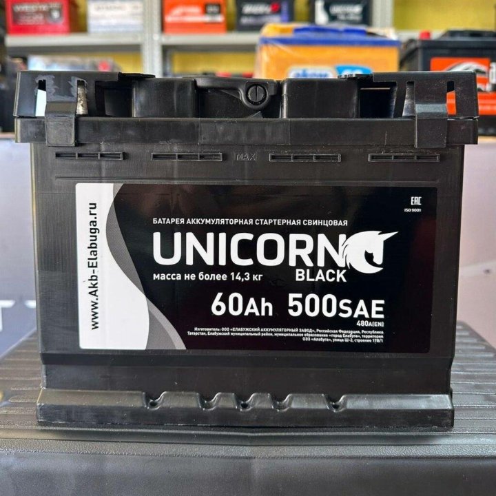 Аккумулятор Новый unicorn 60ah 500a