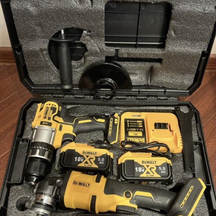 Шуруповерт + Болгарка УШМ DeWalt набор 2в1