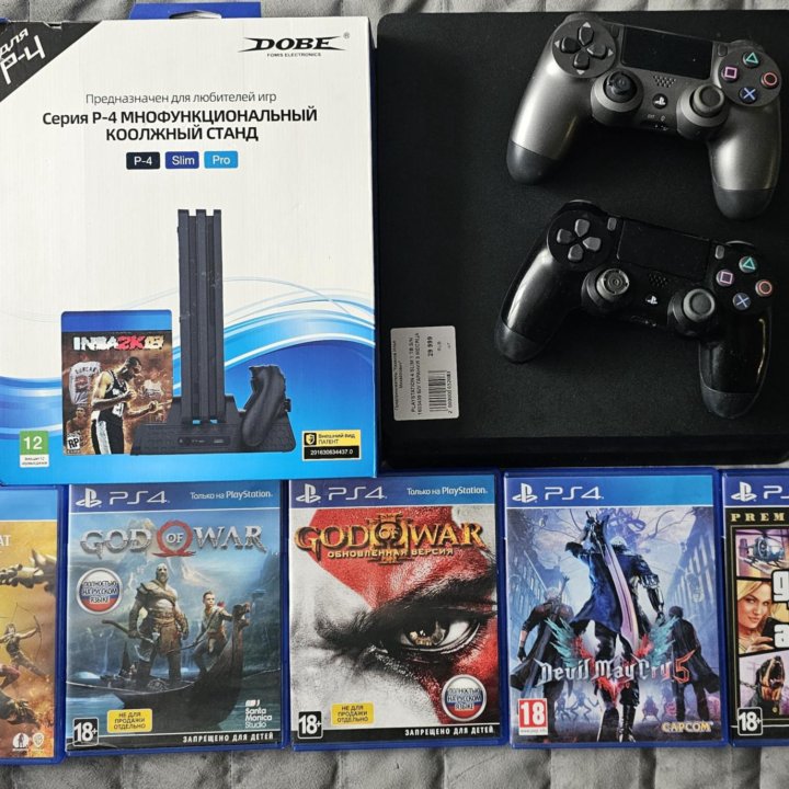 Sony PlayStation 4 Slim 1tb + подставка, станция +