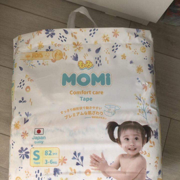 Подгузники 3-6 кг momi comfort care 39 шт