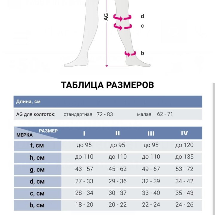 Колготки медицинские компрессионные 2 класс, 3 р.
