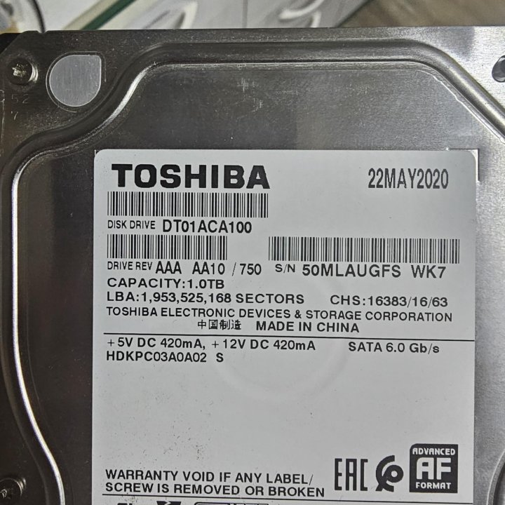 Жёсткий диск 3.5 Toshiba 1tb sata