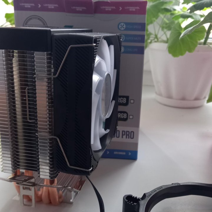 RGB куллер для процессора 4 трубки, TDP-140W