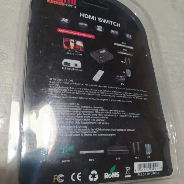 HDMI Splitter switch 3в1. С пультом