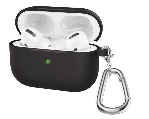 Силиконовый чехол для Apple AirPods Pro 2 с карабином Black